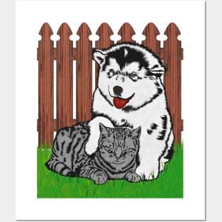 Cat and Dog Friends Posters and Art